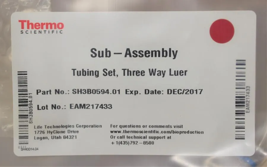 Thermo Scientific Sub-Assembly Tubing Set Three Way Luer SH3B0594.01 Qty 40