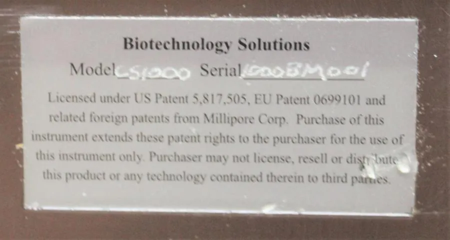 Biotechnology Solutions CS-1000 CLEARANCE! As-Is