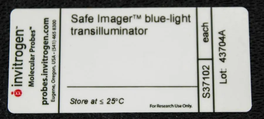 Invitrogen S37102 Safe imager 2.0 Blue light trans CLEARANCE! As-Is