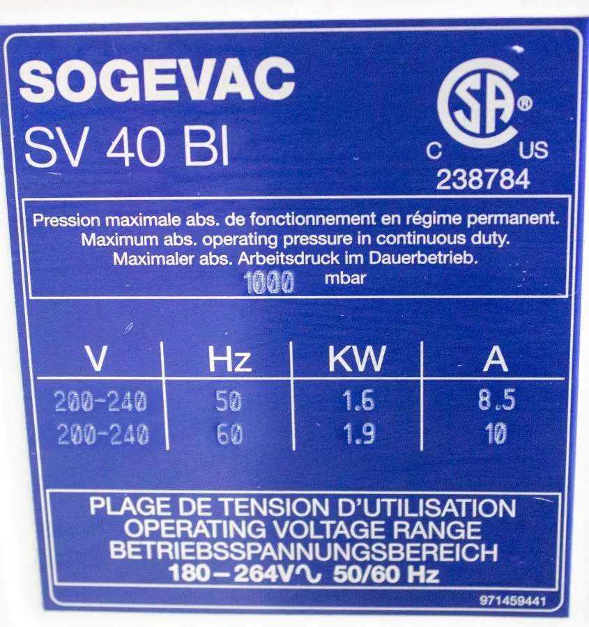 SOGEVAC SV-40BI