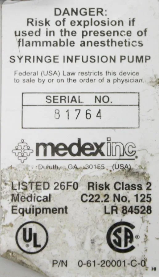 MEDEX MEDFUSION 2001 SYRINGE INFUSION PUMP