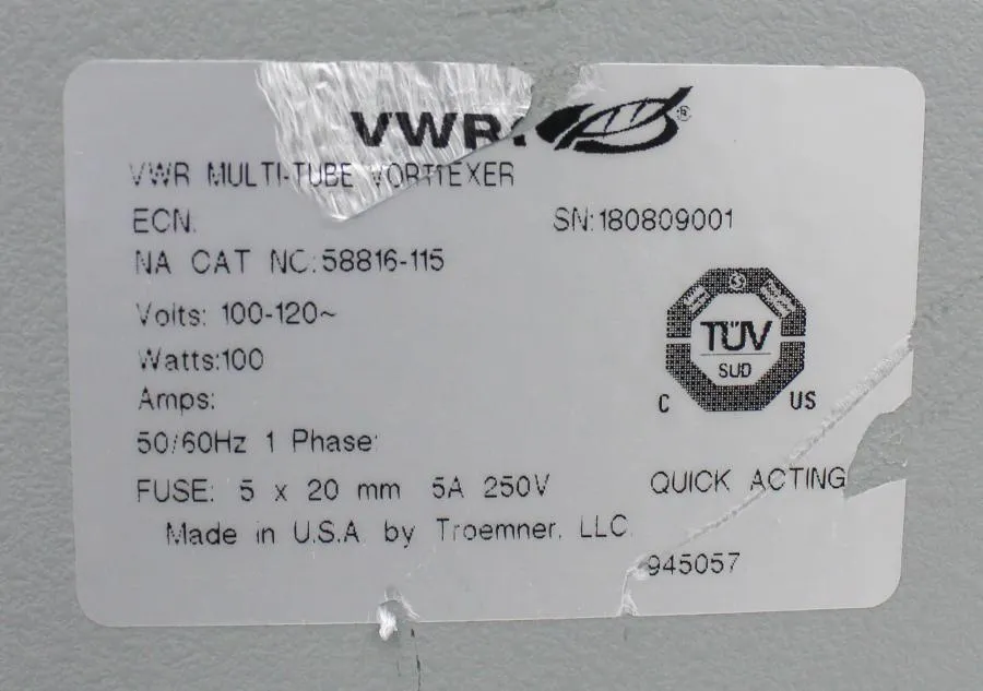 VWR VX-2500 Multi-Tube Vortexer cat: 58816-115