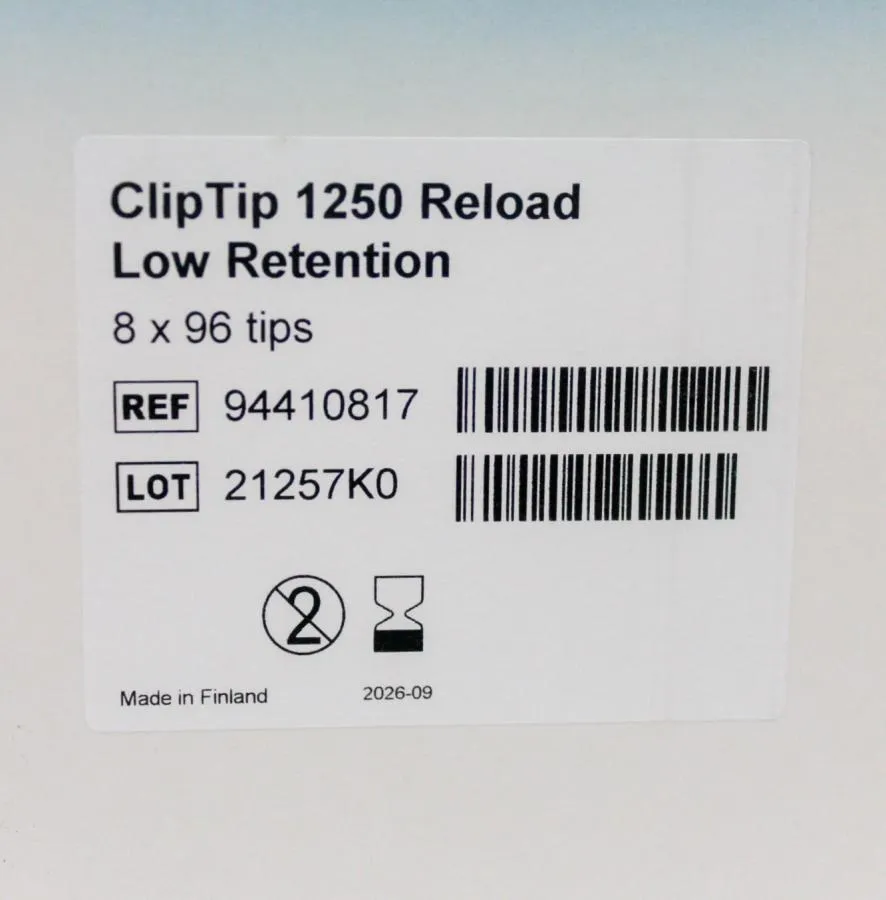 Thermo Scientific Clip Tip 1250 reload Low retention 8 x 96 Tips 94410817