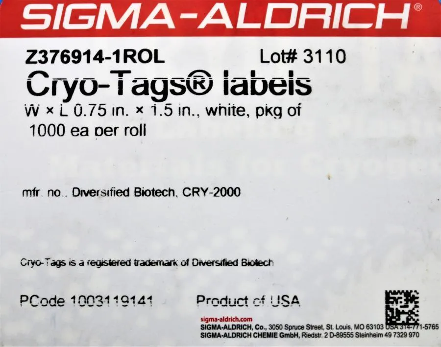 Globe Scientific 50mL Centrifuge Tube w/ red screwcap 25/bag & Cryo-tags-labels