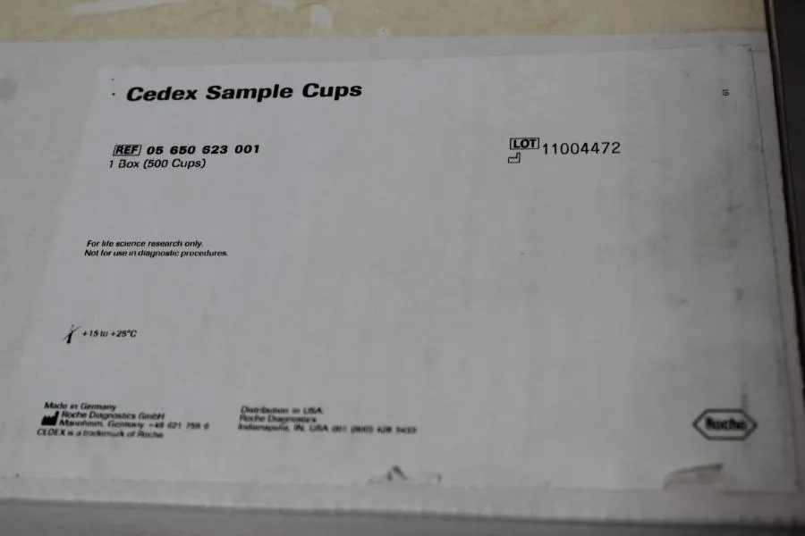 Cedex Low Fouling Sample Cups Clear Blue Qty 500