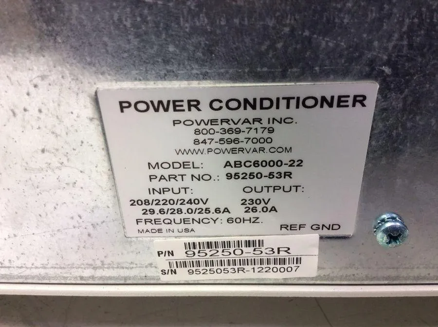 Powervar Power Conditioner ABC6000-22 CLEARANCE! As-Is