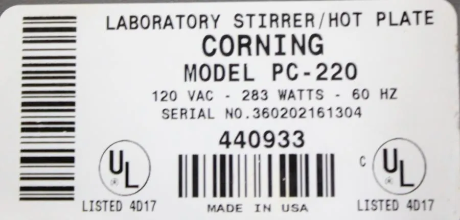 Corning PC-220 Lab Stirrer/Hot Plate