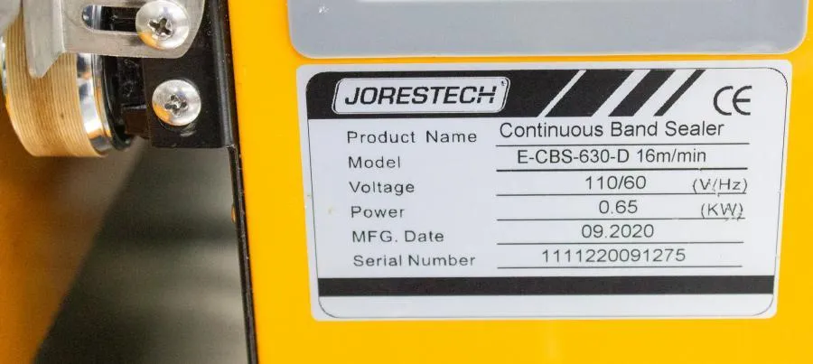 Jorestech Continuous Band Sealer Model E-CBS-630D CLEARANCE! As-Is