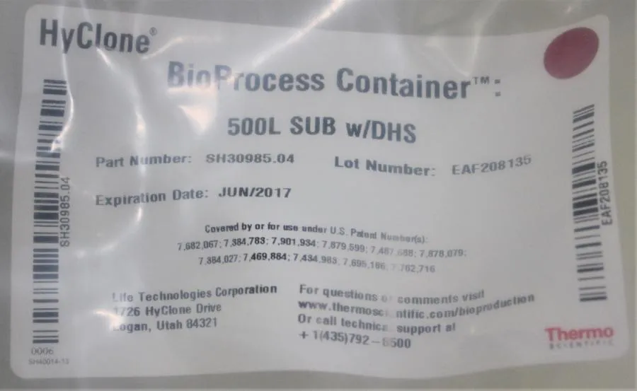 Thermo Scientific HyClone BioProcess Container 500 CLEARANCE! As-Is