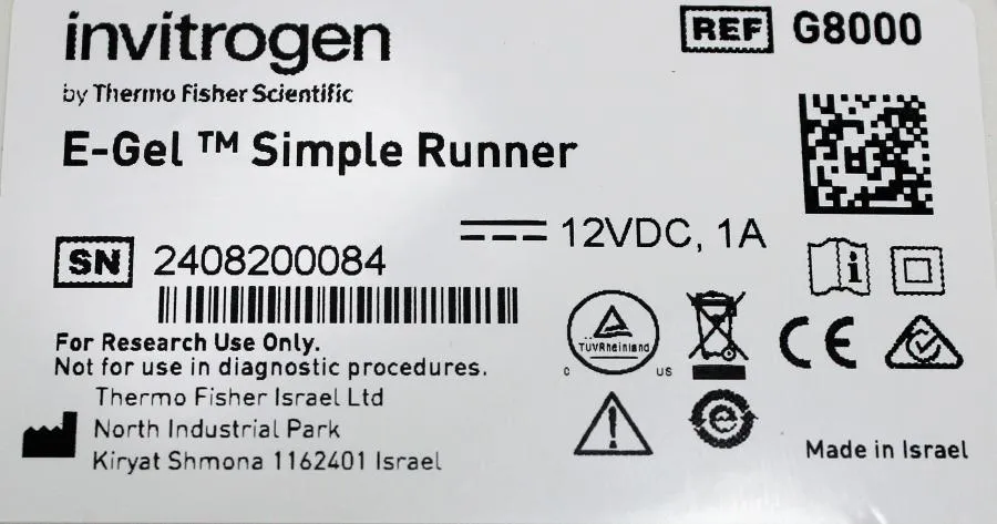 Invitrogen E-Gel Simple Runner G8000 Electrophores CLEARANCE! As-Is