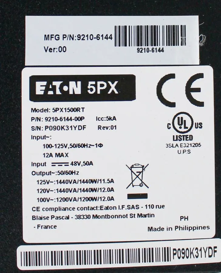 Eaton 5PX 1500RT Rack/Tower UPS