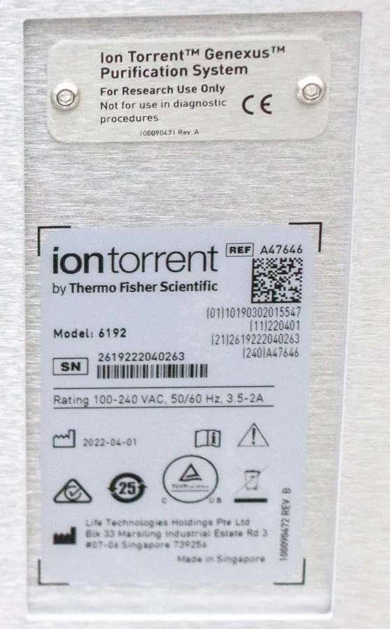 Ion Torrent Genexus Integrated Sequencer 6191 & Purification System 6192