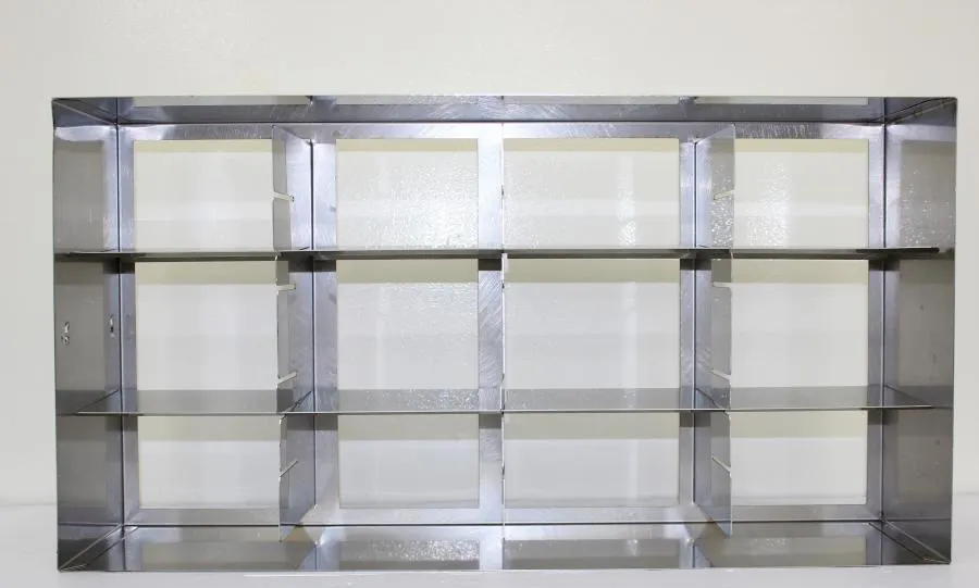 Stainless Steel Freezer Rack Holds 12 boxes Upright ULT 4 x 3 adjustable shelves