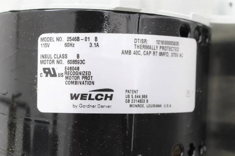 Welch 1/4 HP Piston Vacuum Pump 2546B-01
