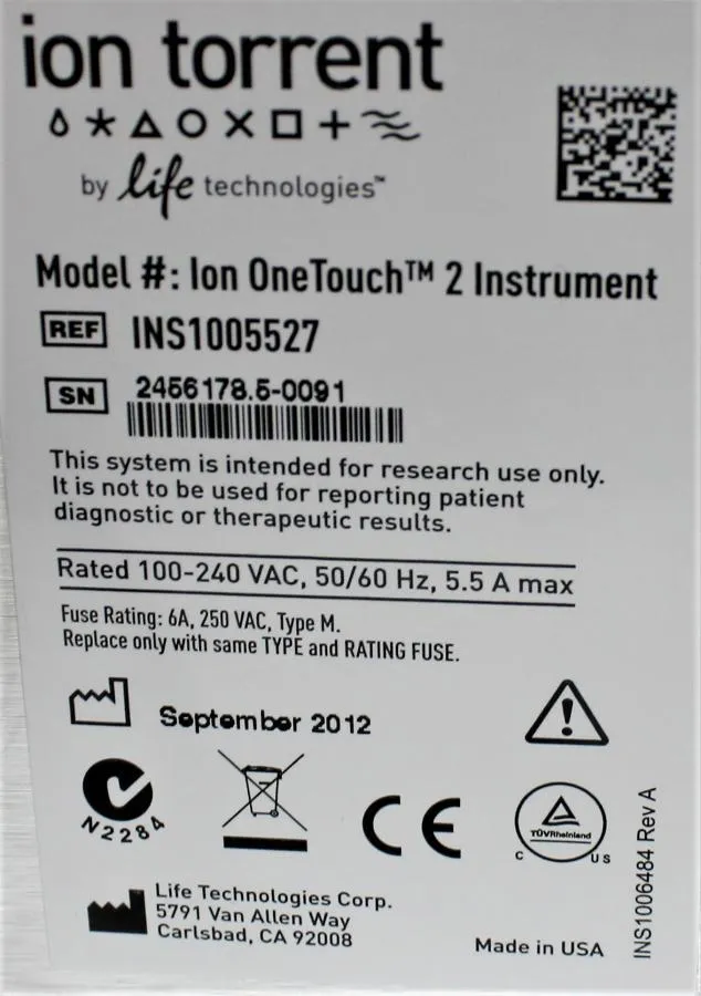Ion Torrent Ion OneTouch 2  INS1005527