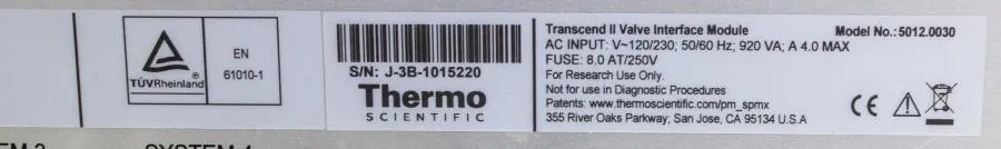 Thermo Transcend II Valve Interface Module VIM P/N CLEARANCE! As-Is