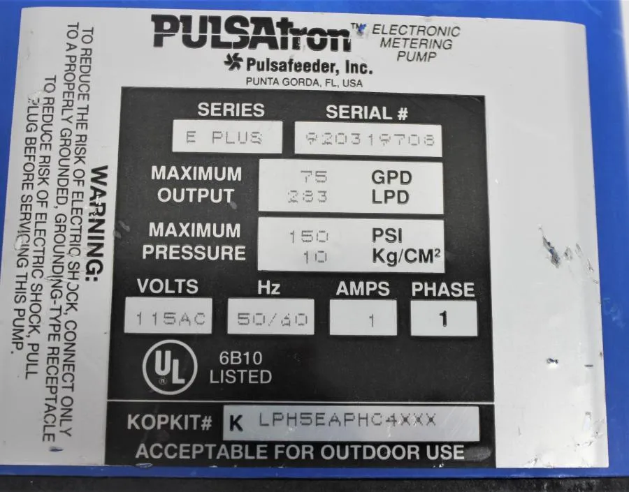 Pulsatron E Plus Metering Pump