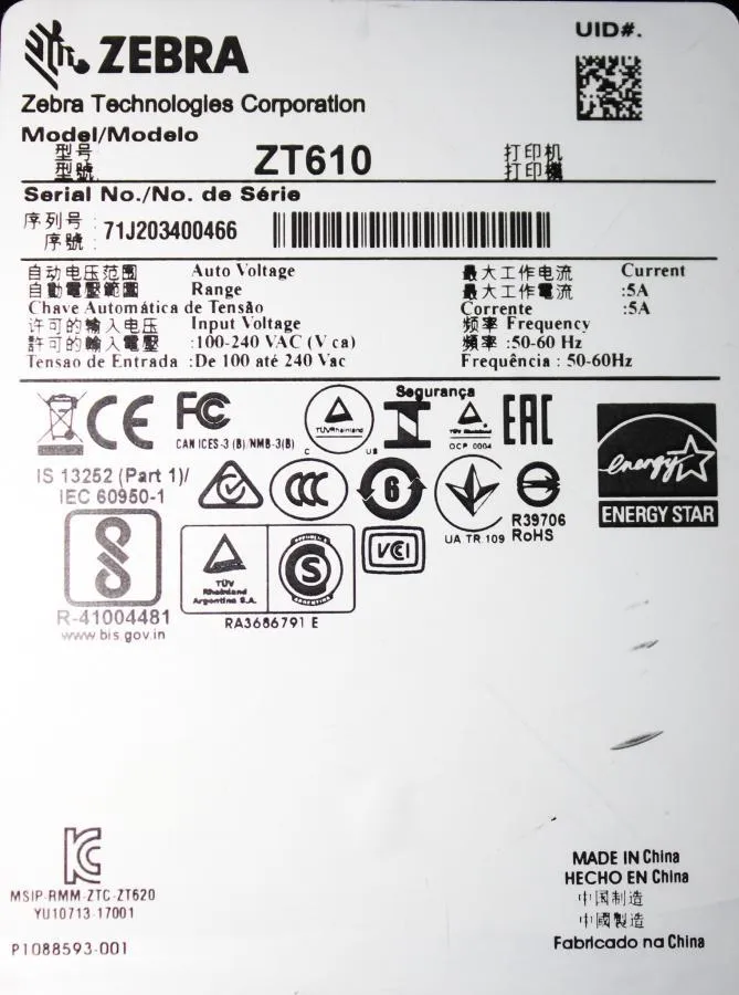 ZEBRA ZT610 Industrial Label printer CLEARANCE! As-Is