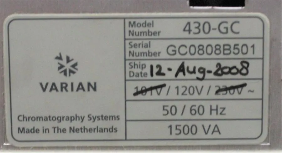 Varian 240-MS and Varian 431-GC w/ Teledyne Tekmar Stratum Purge & Trap