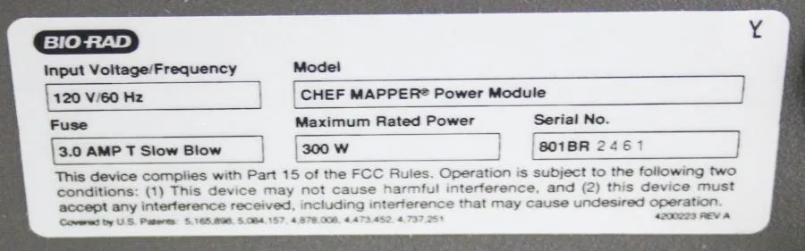 Bio Rad Chef Mapper Power Module w/ Variable Speed Pump