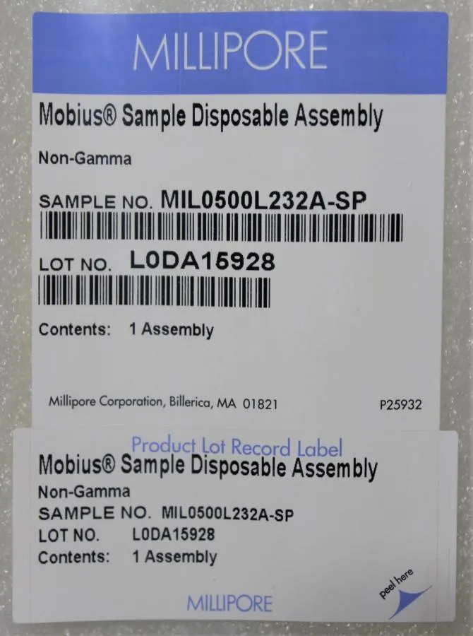 Millipore Sample Disposable Assembly MIL0500L232-SP Qty 1