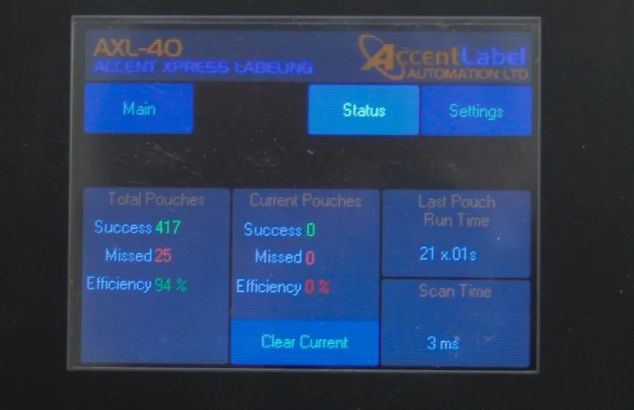 AccentLabel Automation Fully Automatic Pouch Labeler Model AXL40