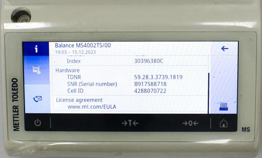Mettlet Toledo Advanced MS-TS Precision Balance Model: MS4002TS/00