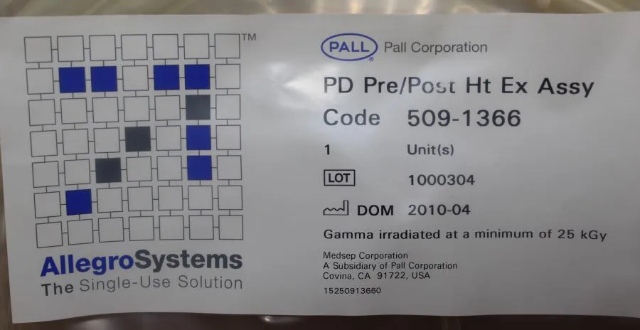 Pall PD Pre/Post Ht Ex Assy 509-1366 Qty 5
