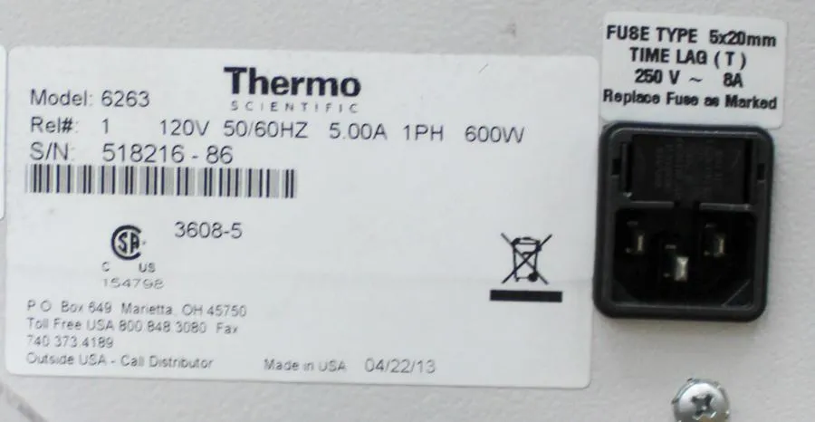 Thermo Scientific - Vacuum Oven model: 6263