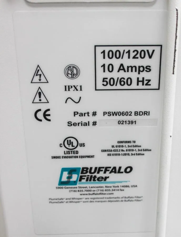 Buffalo Filter Aerosol Evacuation System PSW0602 BDRI