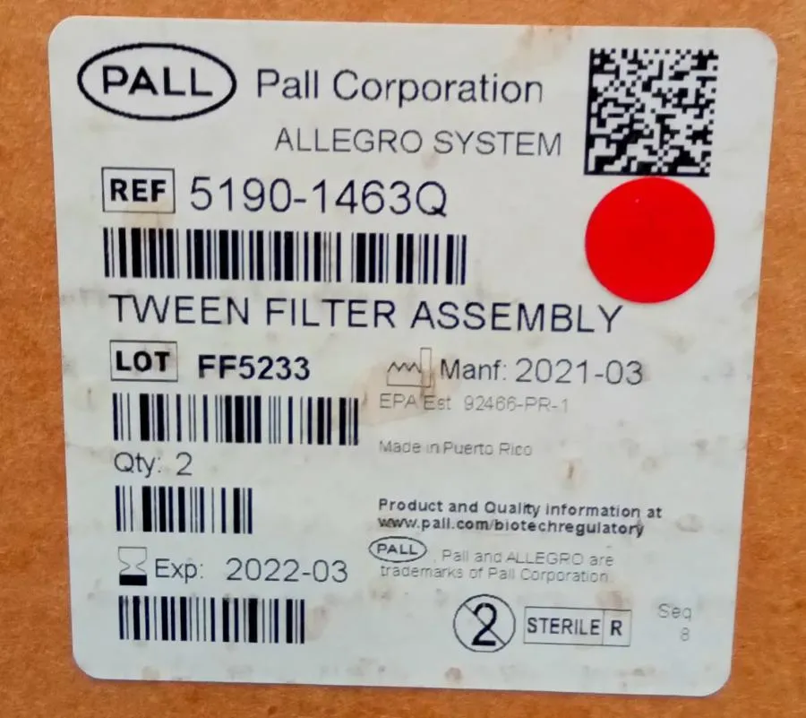 Pall Tween Filter Assembly Qty: CLEARANCE! As-Is