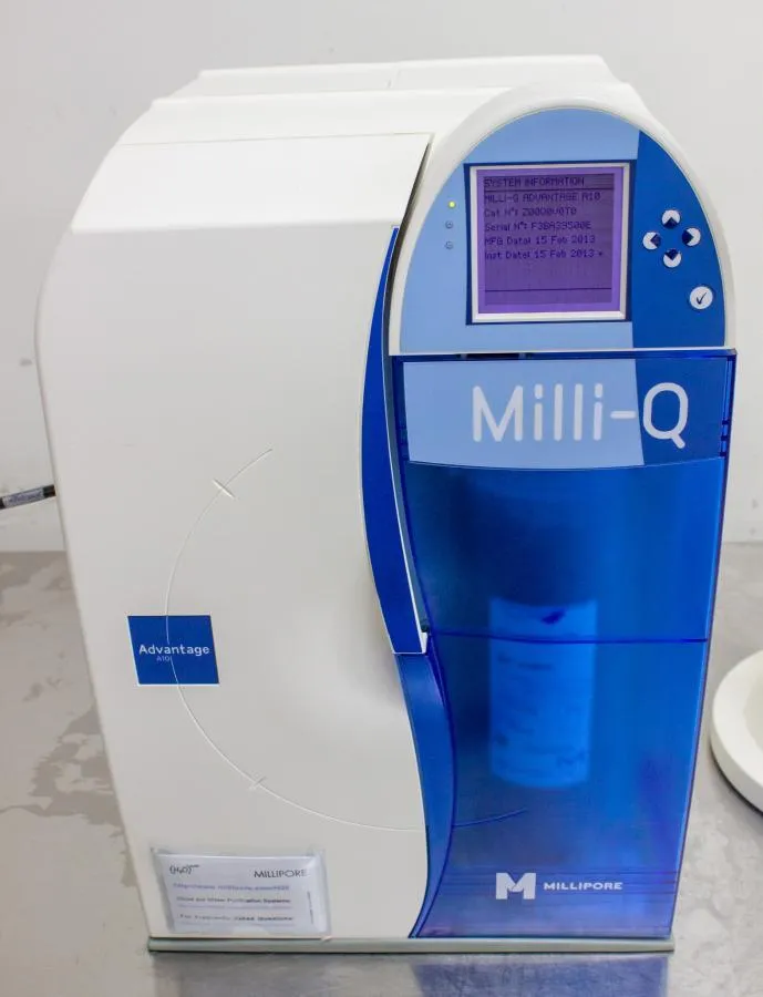 Millipore Milli-Q Advantage A10 Water Purification System Z00Q0V0T0