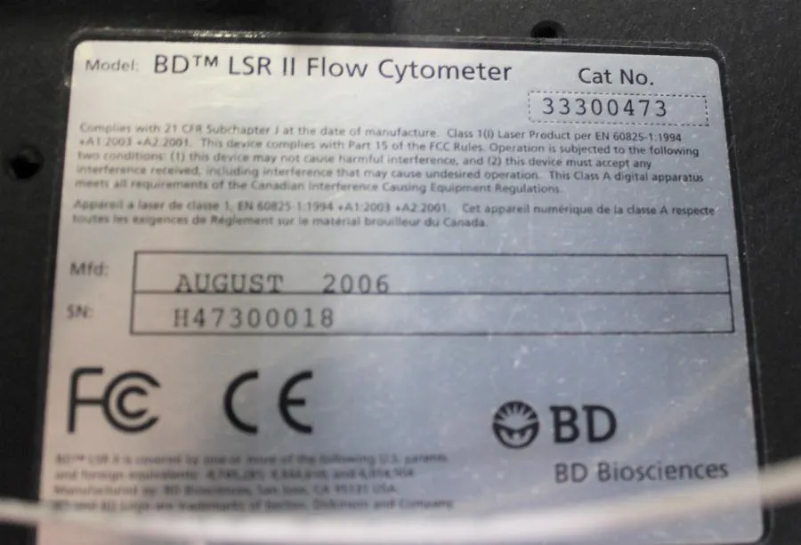 BD Biosciences LSR II Flow Cytometer CLEARANCE! As-Is