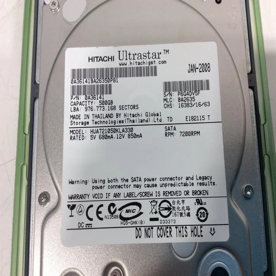 Hitachi HUA721050KLA330 500GB SATA Hard Drive 0A36141 (Lot of 12)