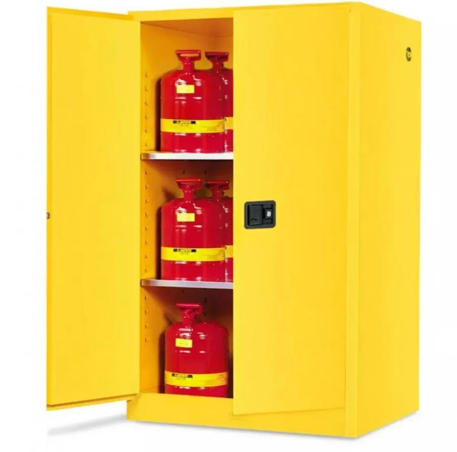 Standard Flammable Storage Cabinet- Manual Doors, Yellow, 60 Gallon