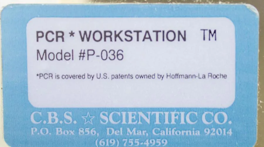 CBS Single UV Light PCR Workstation Model P-036 CLEARANCE! As-Is