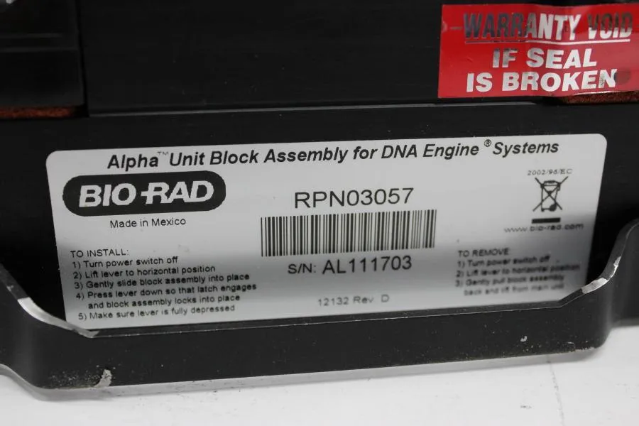 BioRAD Alpha Unit Block Assembly for DNA Engine Systems RPN03056
