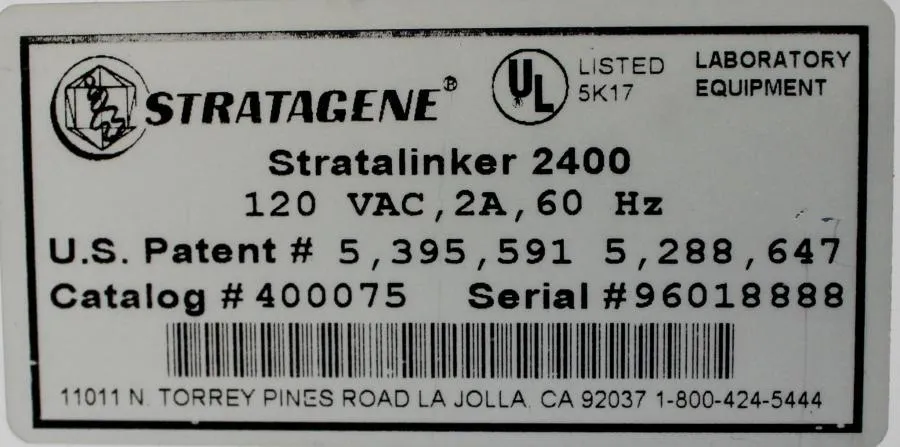 Stratagene UV Stratalinker 2400 Ultraviolet Crossl CLEARANCE! As-Is