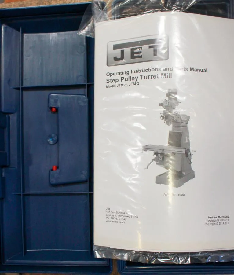 JET Step Pulley Milling Machine  9 x 42in Model JTM-2 w/ DP700 Digital Readout