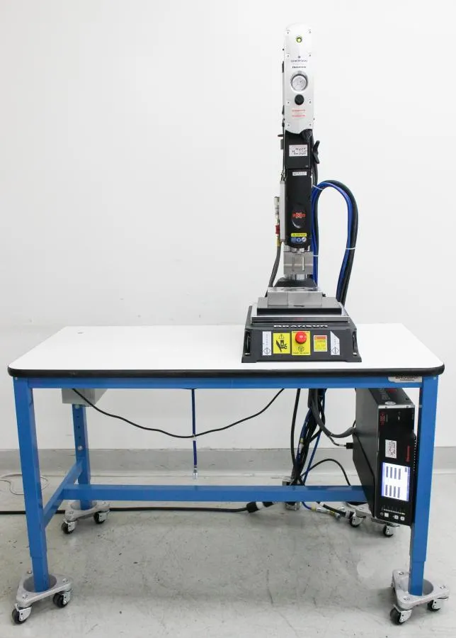 Branson 2000X Series Ultrasonic Welding System Actuator AED & 2000 XDT w/ Table