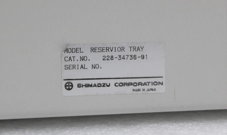Shimadzu HPLC System Reservoir Tray 228-34736-91