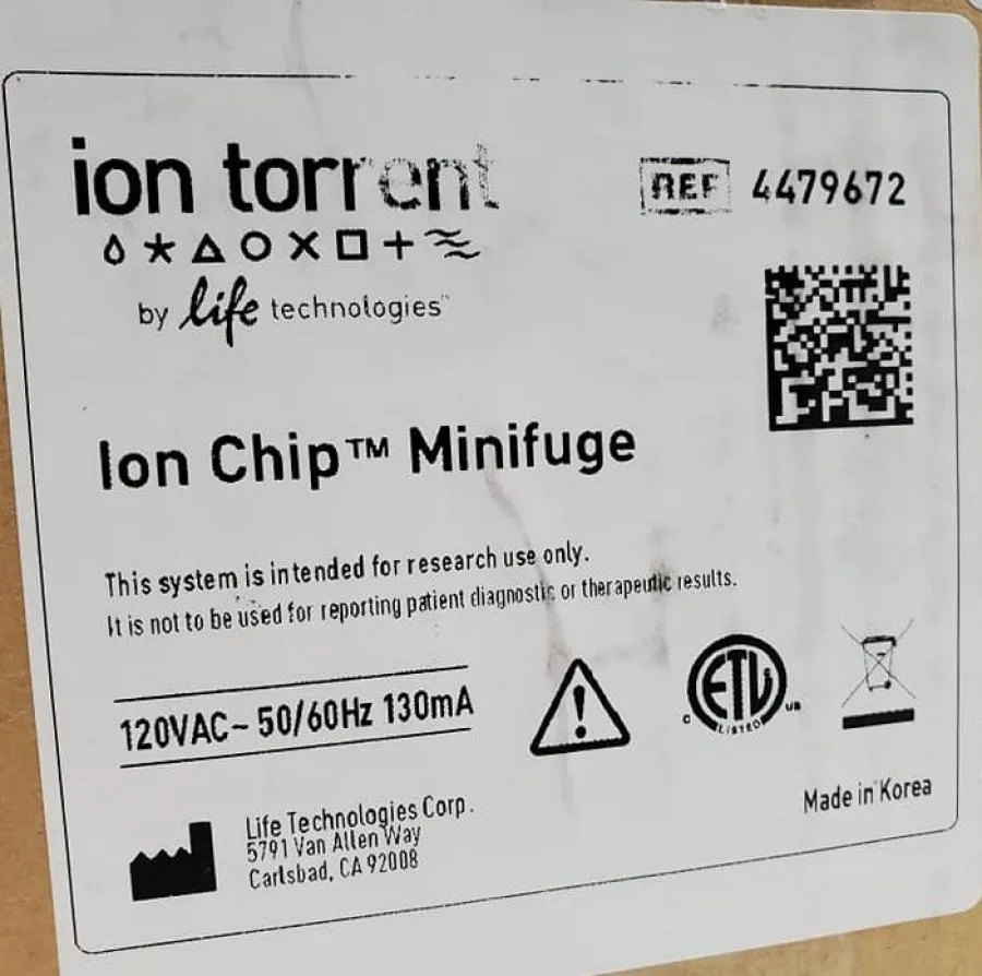 Ion Torrent Ion Chip Centrifuge CLEARANCE! As-Is