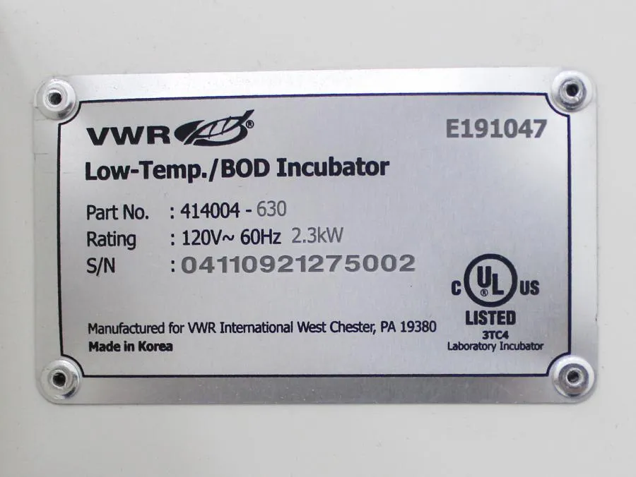 VWR Symphony 414004-630 Low-Temp. / BOD Incubator