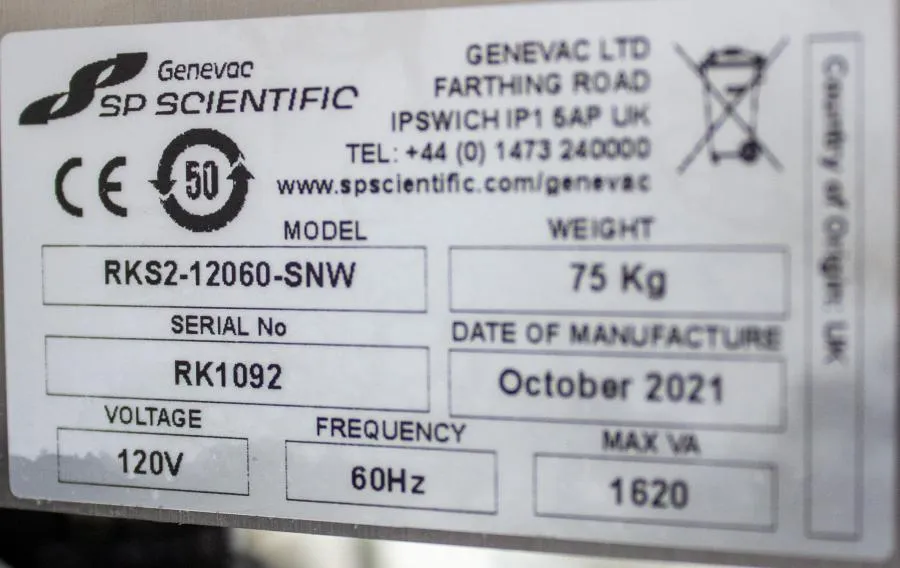SP Scientific Genevac Rocket Synergy 2 Evaporator RKS2-12060-SNW