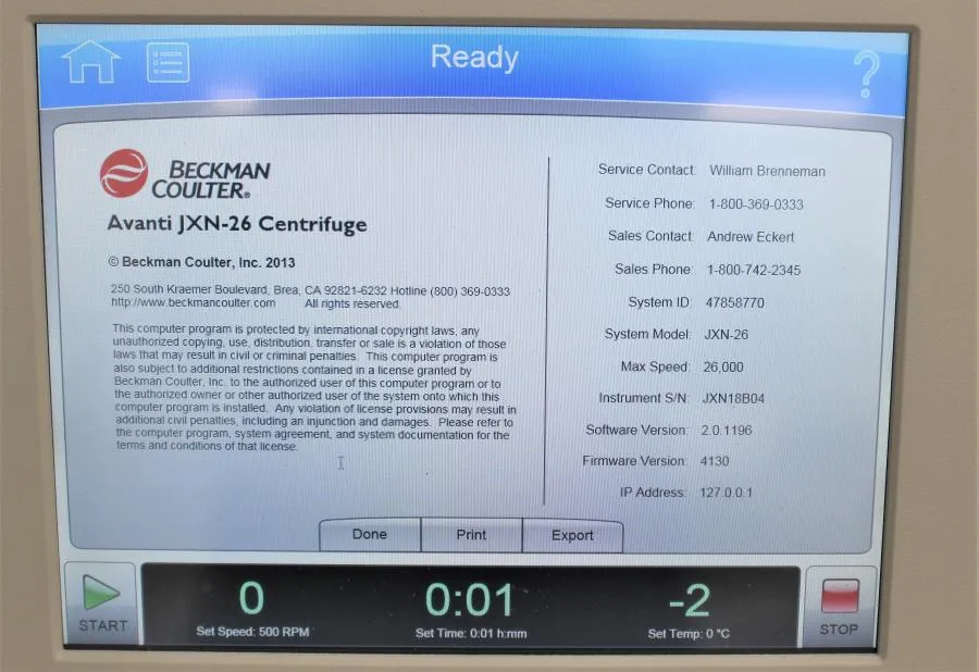 Beckman Coulter Avanti B34183 JXN-26 High Speed Centrifuge-REFURBISHED