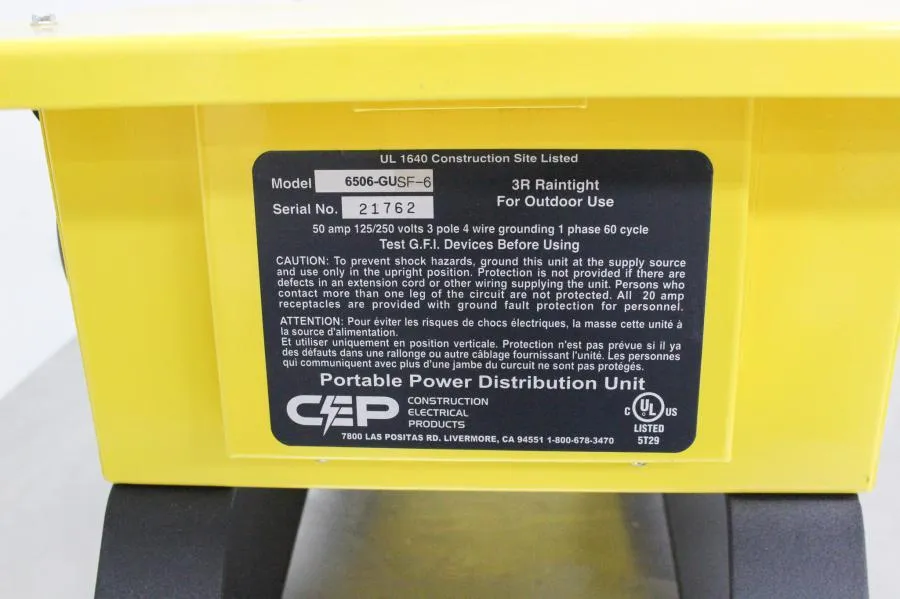 CEP  Portable Power Distribution Unit Outdoor Temp Power Box Model 6506-GU