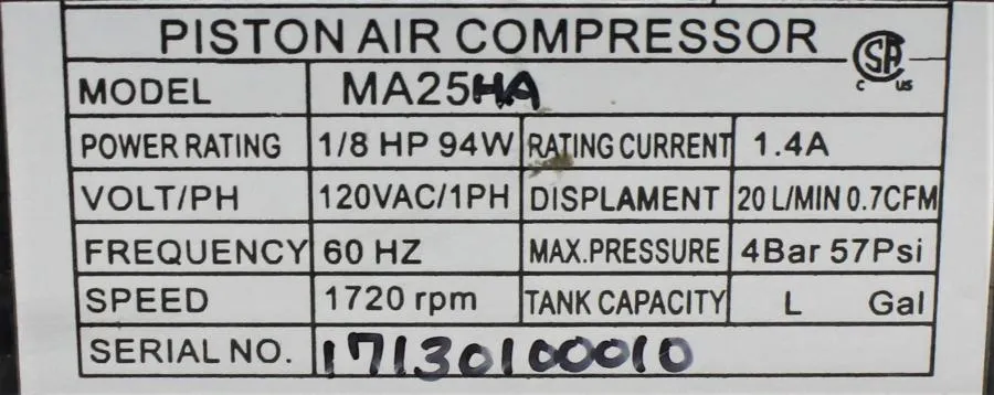 Piston Air Compressor MA25HA  air pump