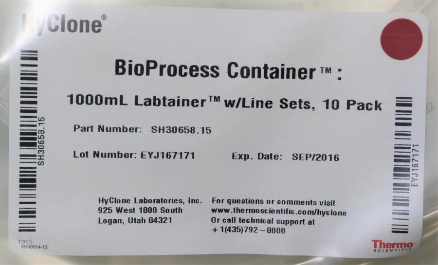 Thermo Scientific Hyclone BioProcess Container 100 CLEARANCE! As-Is