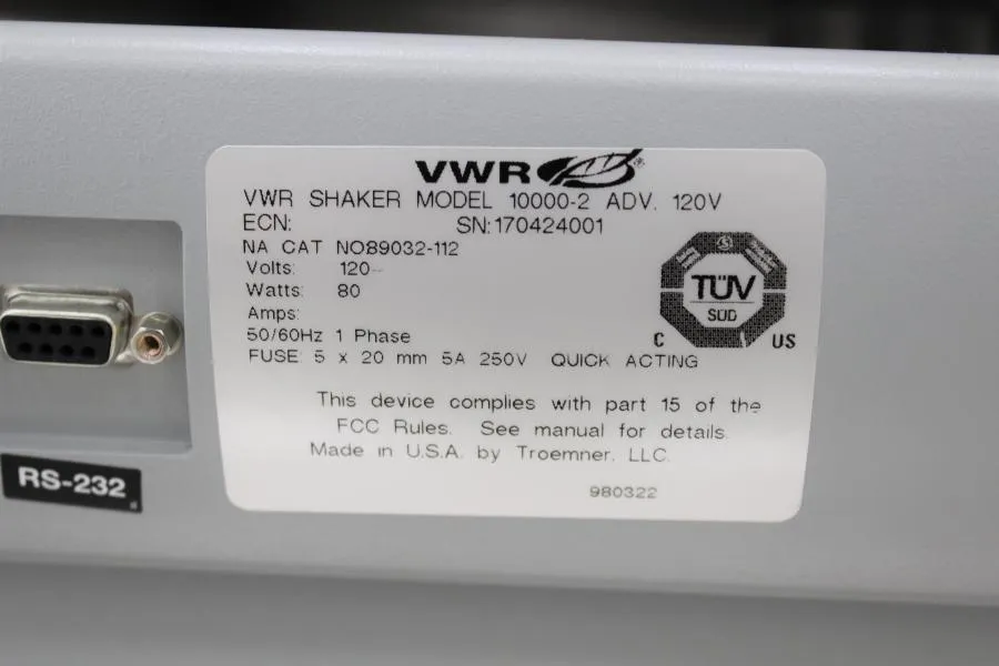 VWR Advanced Orbital Shaker Model 10000 CLEARANCE! As-Is