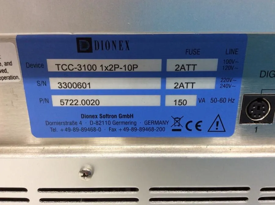 Dionex - UltiMate TCC-3100 Column Compartment UHPLC P/N 5722.0020